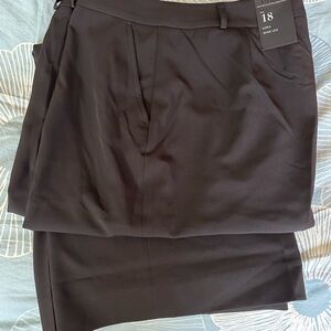 Black Dress Pants Flat Front Full-Length